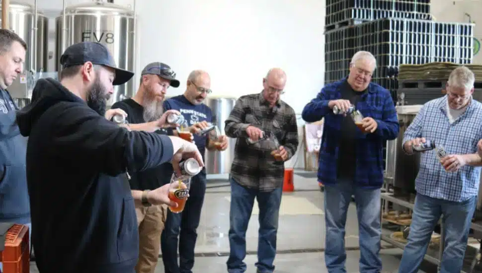 First graduates of Penn State's craft-brewing certificate program.