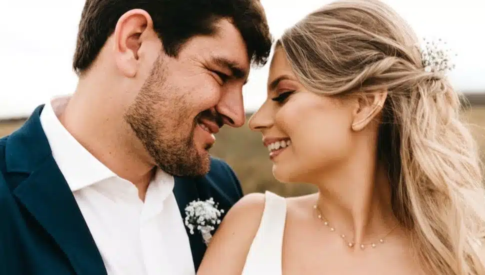 A bride and groom.
