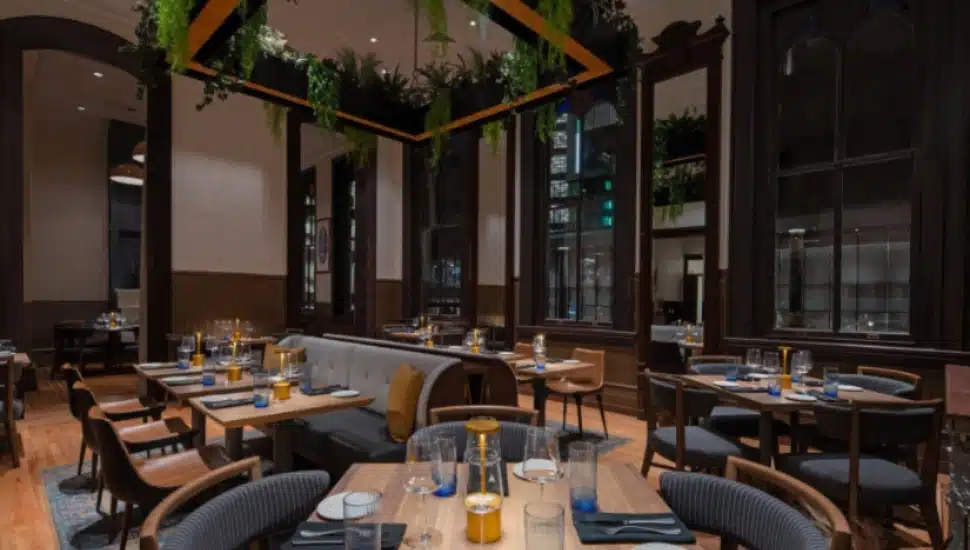 Inside Hook & Ladder Sky Bar & Restaurant.