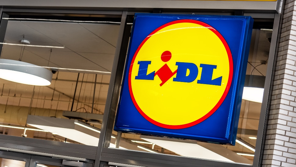 Lidl sign on the supermarket