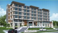 Rendering of a potential hotel at 201 Plymouth Road.