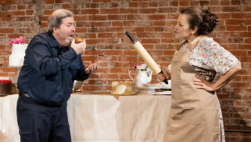 Performers on stage for the play, "The Cake."
