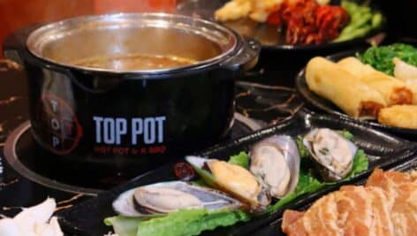 Food at Top Pot & Korean BBQ.