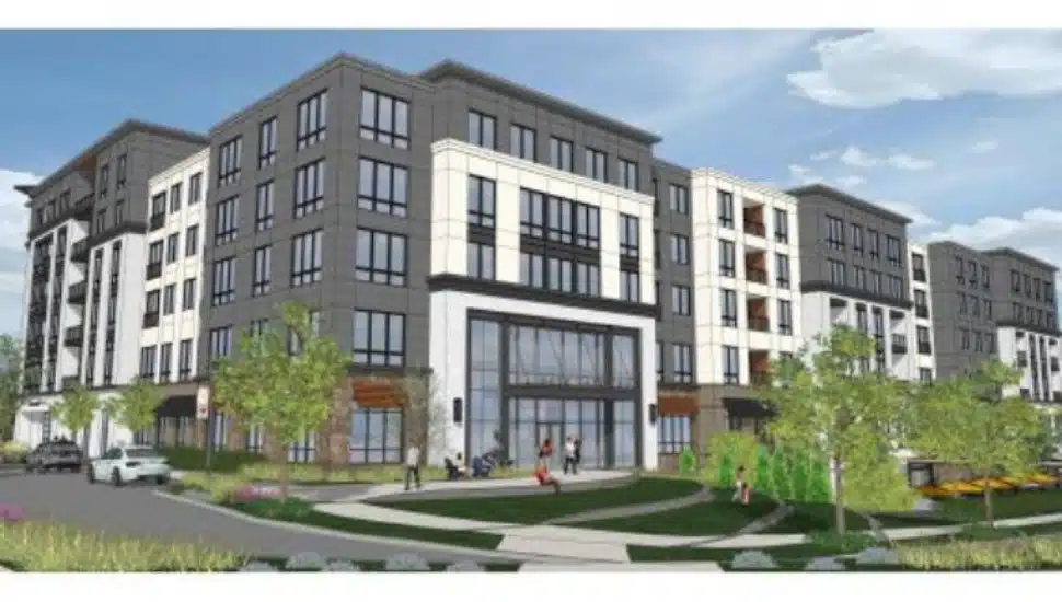 A rendering of the new residential component at Bala Cynwyd on City Avenue.