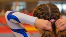 Girls' Wrestler Gets ready to compete