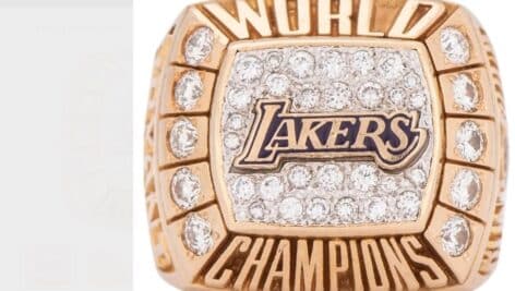 The 2000 Kobe Bryant Los Angeles Lakers NBA Championship Ring currently up for auction.