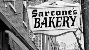 Sarcone's Bakery sign outside