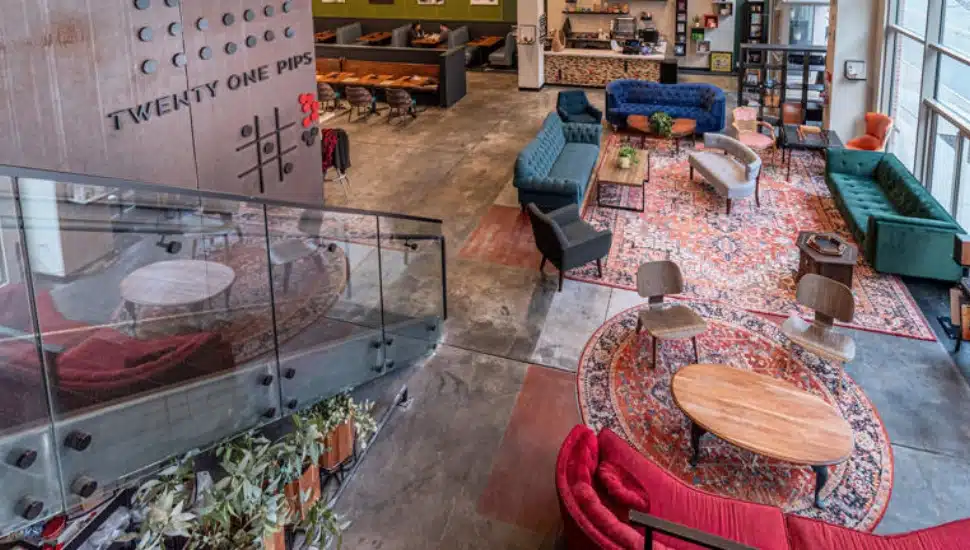 Inside Twenty-One Pips in Ardmore.