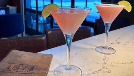 Two drinks served at Hotel West & Main's 1874 Social