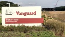 Vanguard sign on the West Campus