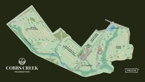 Map of the Cobbs Creek Golf Campus.