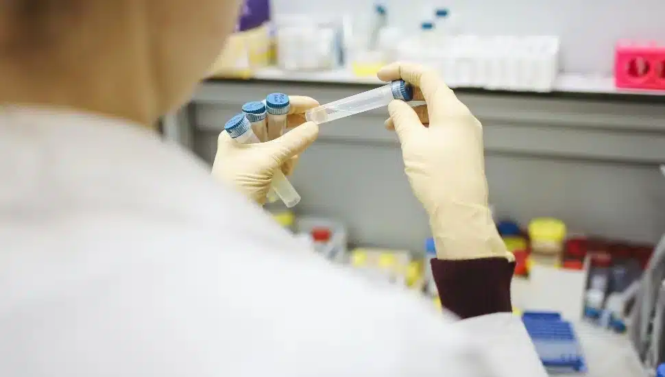 A person working in a lab.