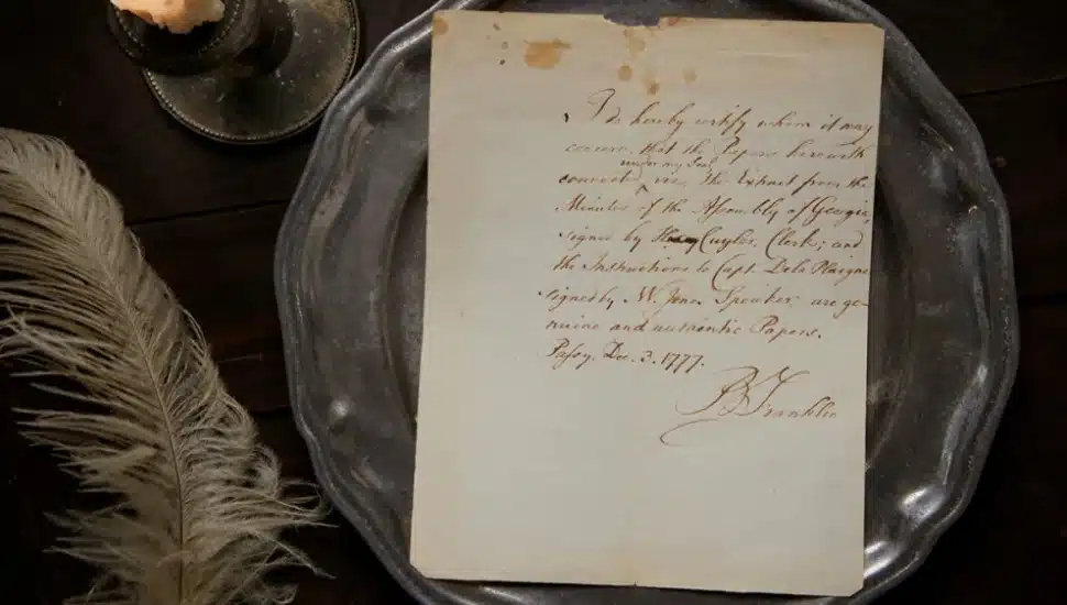 letter written by Benjamin Franklin