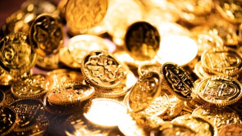 An array of shiny, gold coins