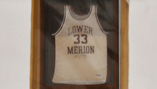 Kobe Bryant's jersey at Lower Merion High School.