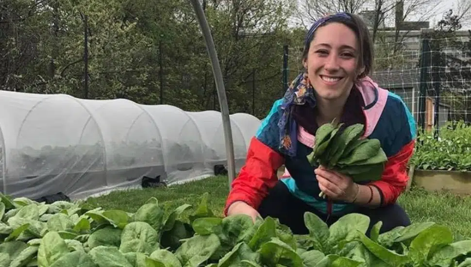 girl working at Lankenau farm