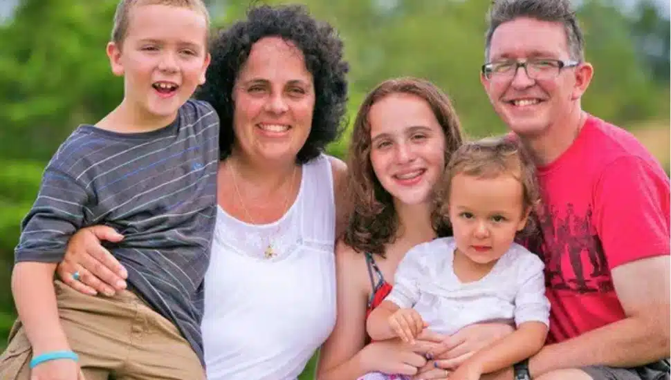 Calliope Joy Carr and her older brother, mother, older sister, and father