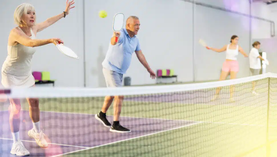 People playing pickleball