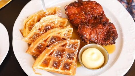 Chicken and waffles from Walnut Street Cafe