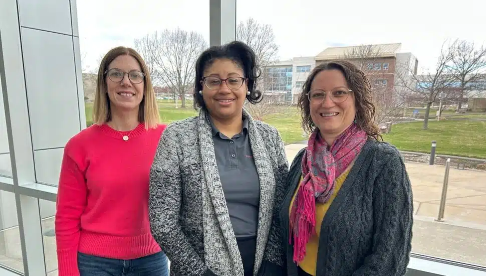Dr. Nichole Kang, Director of the Wellness Center, Karima Roepel, Hospitality Institute Director, and Jennifer Fanega,