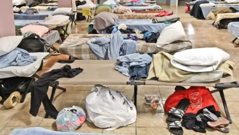A shelter for people experiencing homelessness.