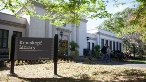 Outside of DelVal's Krauskopf Memorial Library.