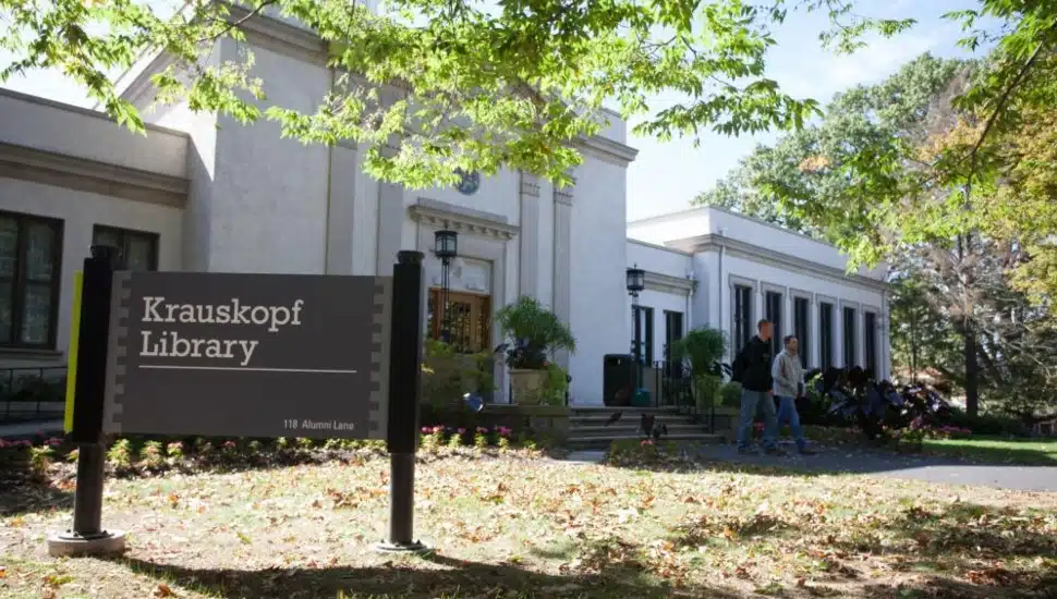 Outside of DelVal's Krauskopf Memorial Library.