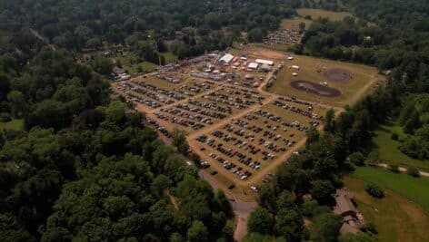 Aerial-view photo of the June Fete Fairgrounds, which the Pennypack Ecological Restoration Trust has agreed to purchase.