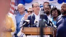 Josh Shapiro speaks at a campaign rally