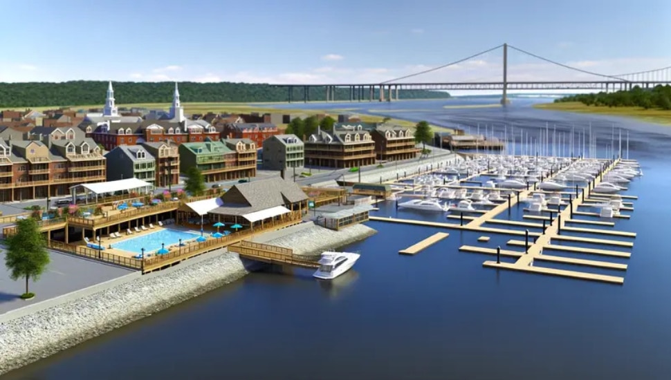 Rendering of One River Marina.