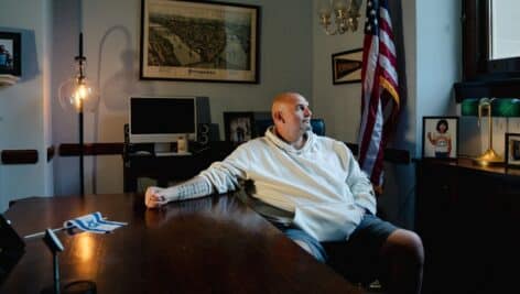 U.S. Senator John Fetterman in his Capital Hill Office