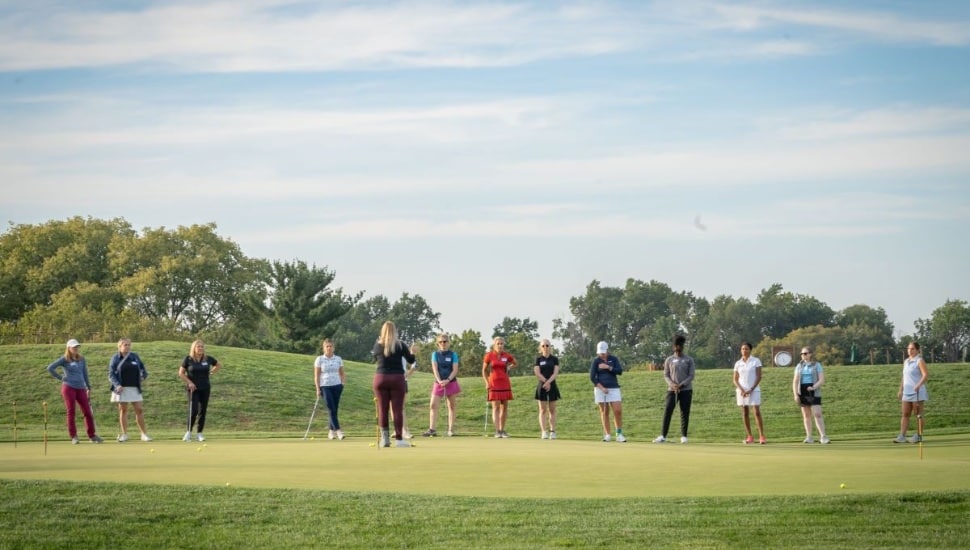 Women golfers on the course