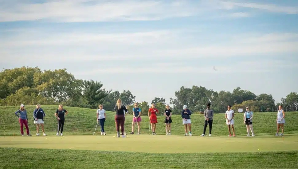 Women golfers on the course
