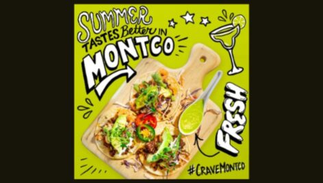 A graphic displaying a plate of tacos with the text "Summer Tastes Better in Montco."