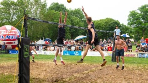 Men Volleyball Players competing at the Pottstown Rumble.