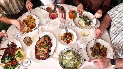 A table of dishes from Carina Sorella.