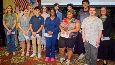 Freedom Village at Brandywine employees who were this year's recipients of scholarship awards given by the retirement community.