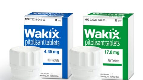 Packages of Wakix, a narcoepsy drug from Harmony Biosciences in Plymouth Meeting.