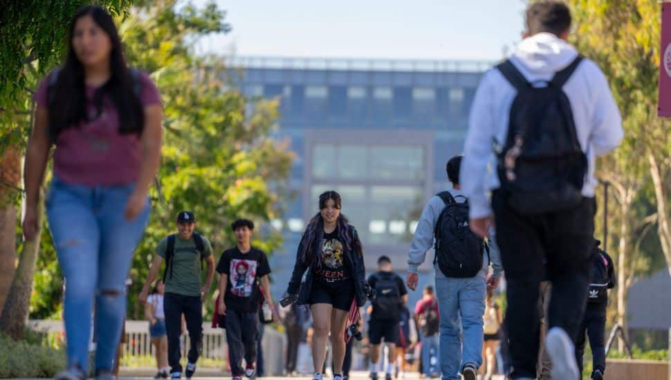 college students on campus