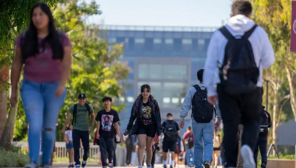 college students on campus