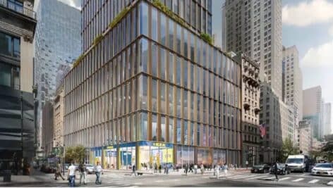 An architectural rendering of an IKEA store coming to a new tower being built on Fifth Avenue in New York.