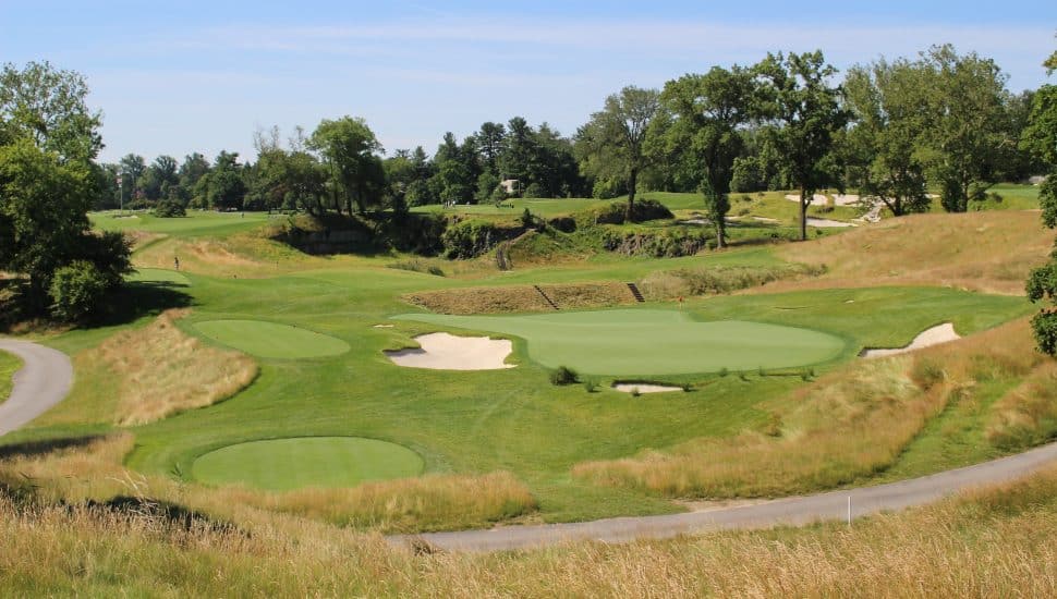 Looking out at part of the golf course at Merion Country Club in Ardmore.