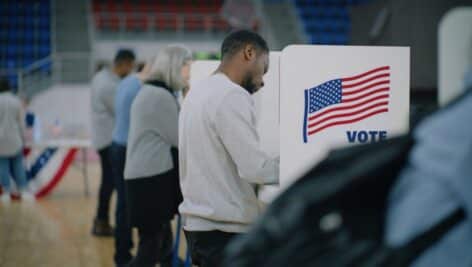 people voting at election