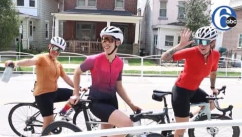 Some enthusiastic participants on bikes in the first Conshy Classic Bike Race to raise awareness for children’s heart health.