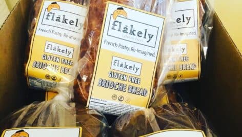 Packaged gluten free baked goods from Flakely.