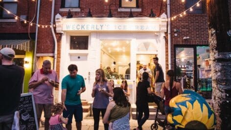 Exterior of Weckerly’s Ice Cream