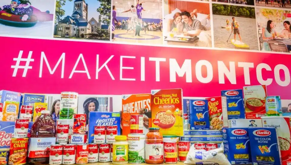 Non perishable foods gathered for the Freedom from Hunger Drive.