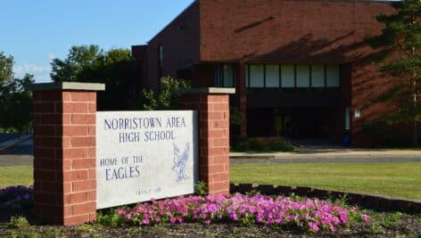 Exterior of Norristown Area High School