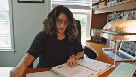 Immigration lawyer Rachel Ritter at her desk