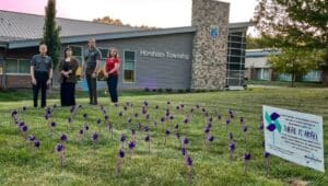 Horsham Township plants Pinwheels for National Suicide Prevention Week.